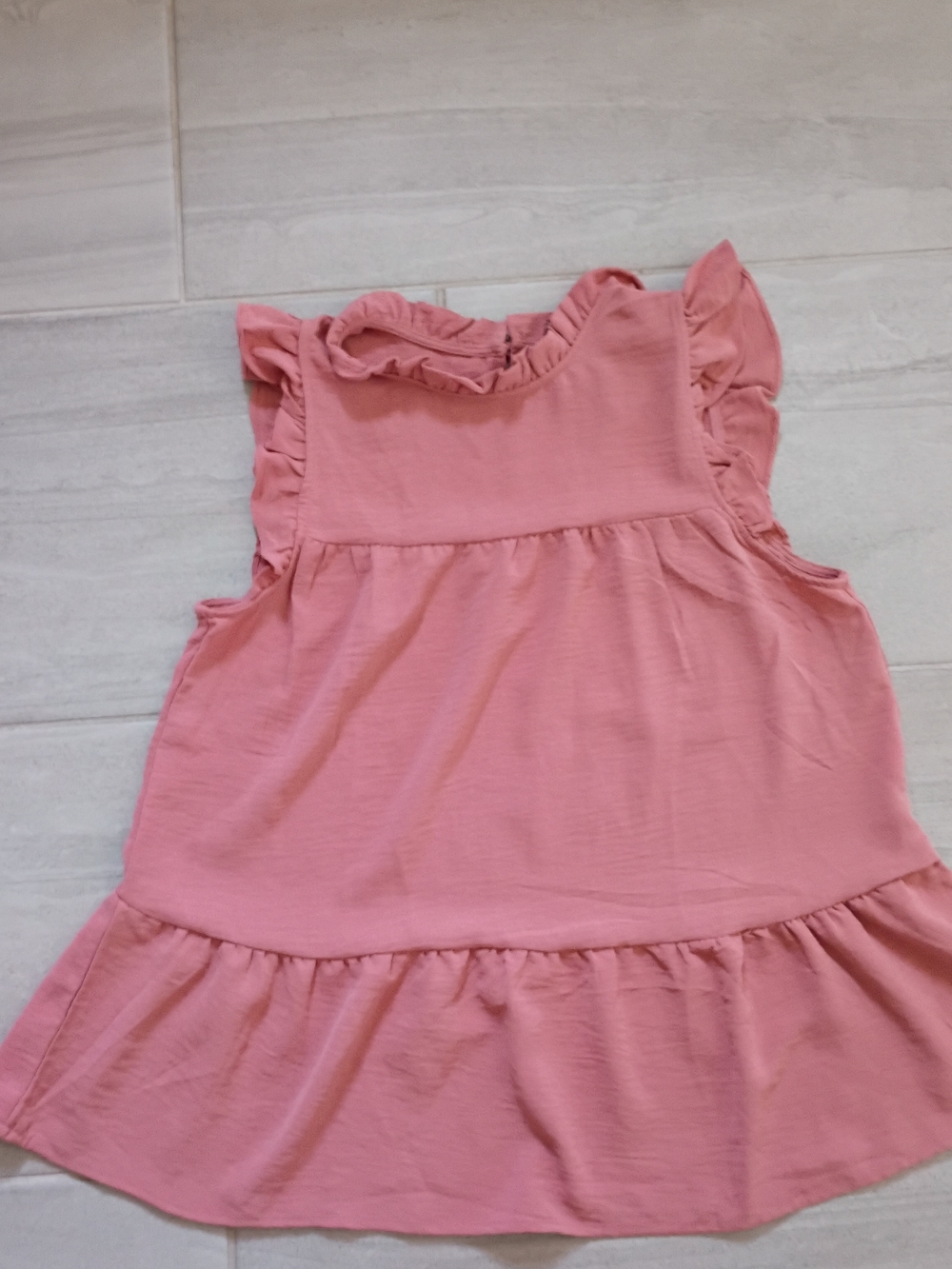 Women's Pink Ruffle Tank Top